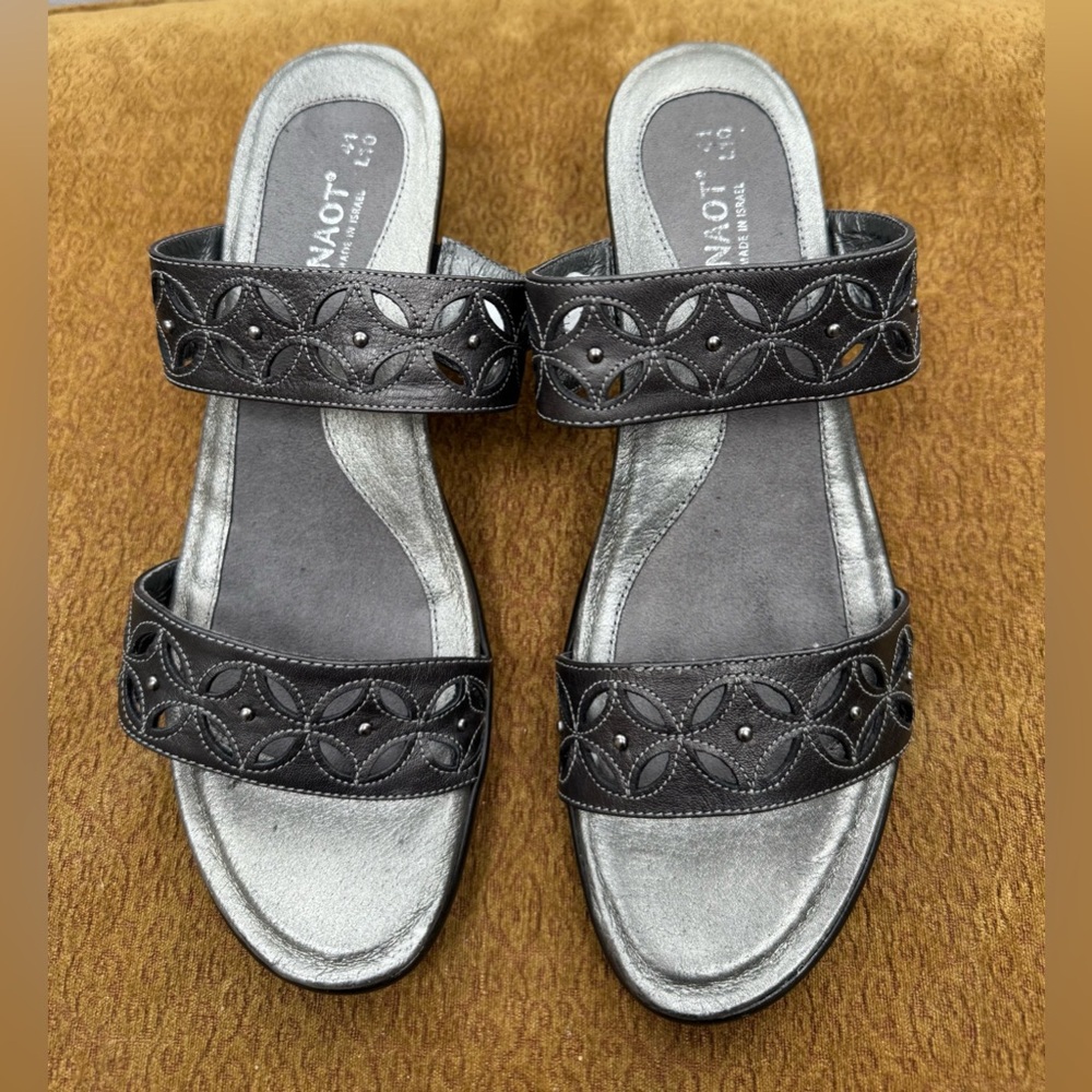 NAOT Women's Gray Sandals with Cutout Design